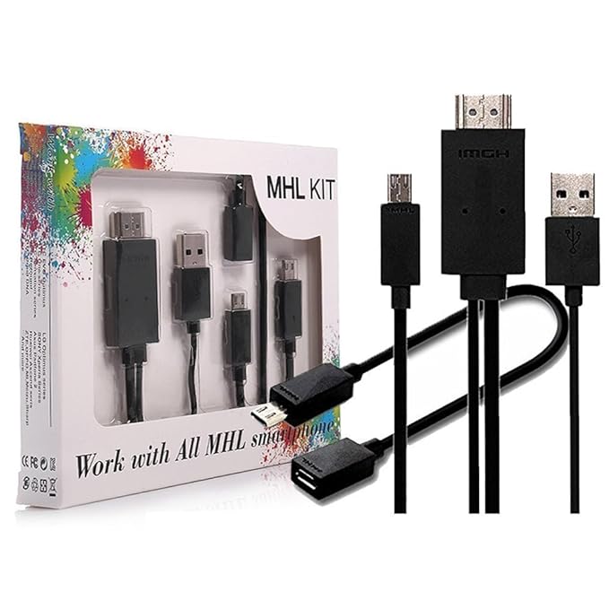 Adapter Micro USB to HDMI MHL Cable HDTV Adapter for MHL-Enabled Android Smartphones (Multi-Color)