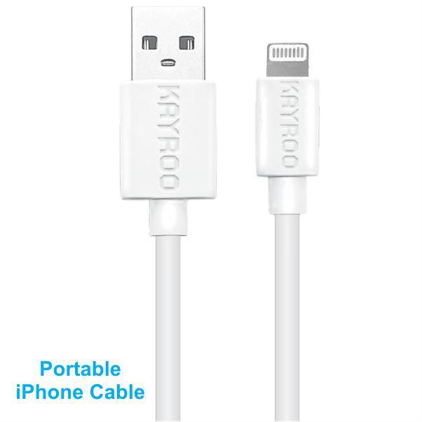 iPhone Data, Charging Cable from KAYROO  ( Portable ) White