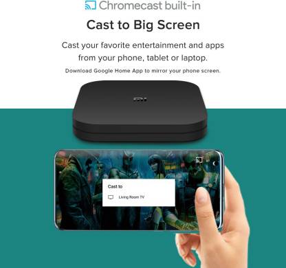 Mi Box 4K Android TV 9.0 Smart TV Box, Streaming Device (Black) Refurbished