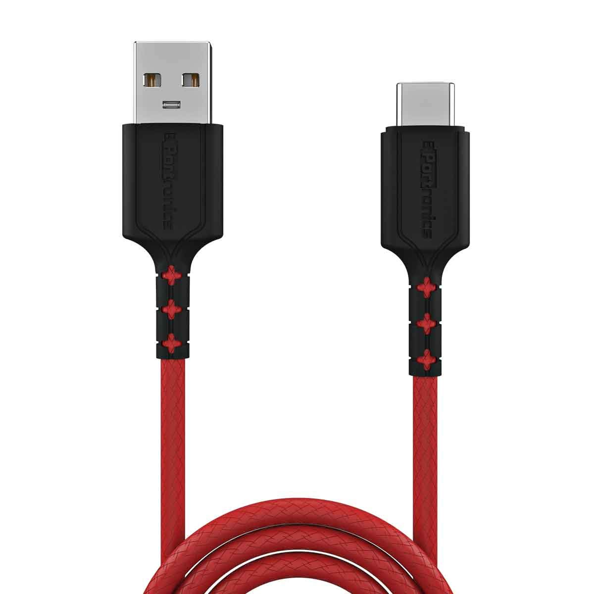 Portronics Konnect Dash USB Type C Cable 5A POR-1293 for Smartphones (Red)