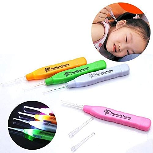 LED Ear Wax Remover with Interchangeable Extensions, Safe Ear Cleaning Tool for Kids and Adults with Built-in Flashlight