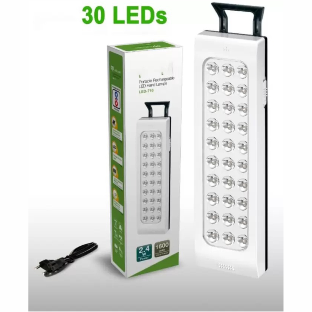 iDOLESHOP Rechargeable Home Delight 30 High Bright Led Light 6 hrs Flood Lamp Emergency Light  (White)