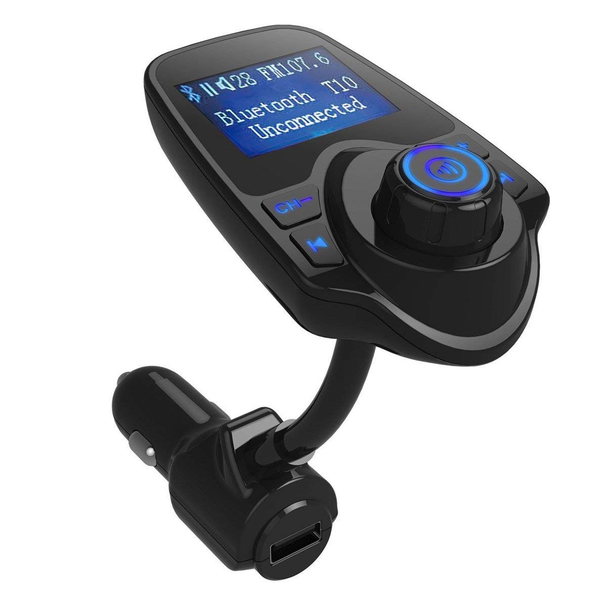 Car Bluetooth smitter Radio Adapter with Hands-Free Calling/Music Control/USB Charging Port/SD Card Support