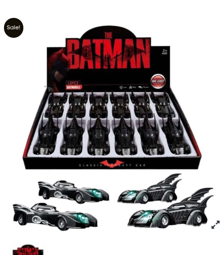 (12 Pcs) The Batman Die-Cast Metal Car with Light, Music & Pullback Action