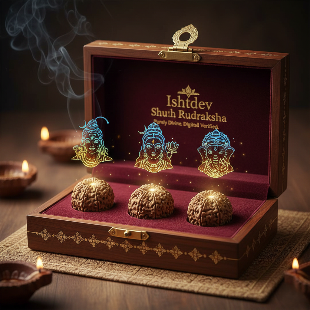 Lord Shiva Divine Box | Lord Shiva, Mata Parvati and Lord Ganesha reside in the form of the sacred 5-faced Rudraksha. Siddh in Ujjain, Temple Energized