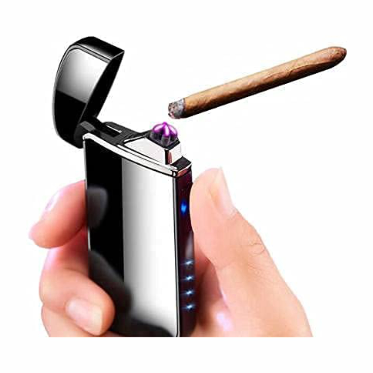Cigarette Lighter Touch Sensor Dual Arc Lighter for Smoking Windproof Flameless Electric Lighter for Men-Women, Birthday Gift, Fire, Travelling