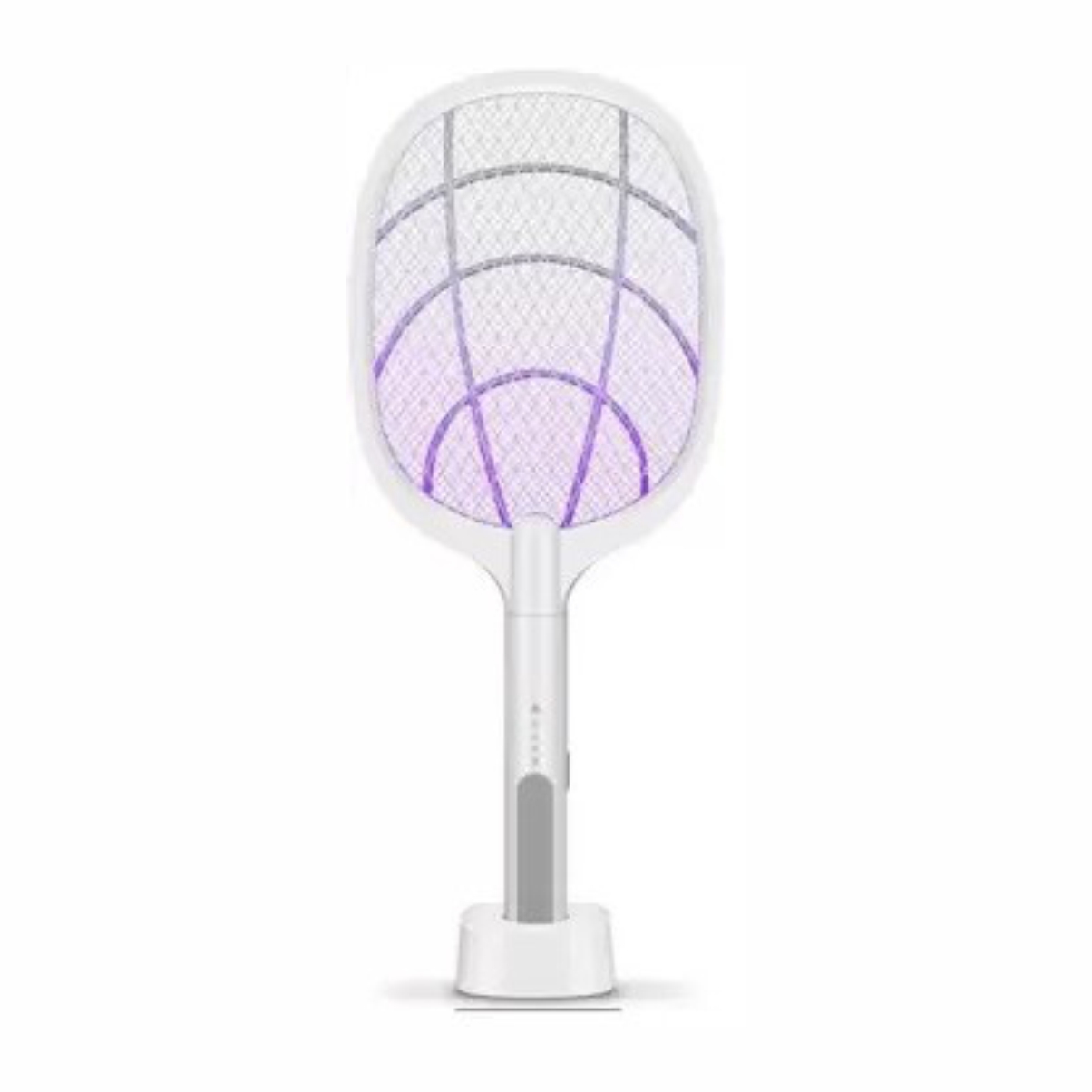 Rechargeable 2-in-1 Mosquito Racket with Stand - Electric Insect Killer Bat with UV Light