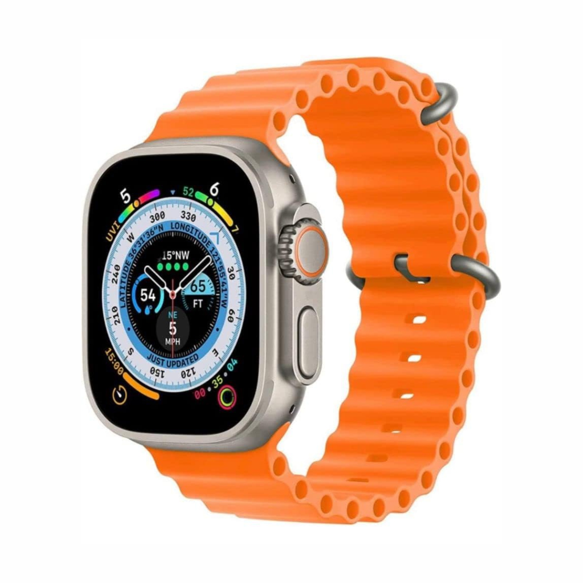 SHOP TRUE Ultra Smart Watch 1.99 inch Infinite Display, Bluetooth Calling, Heart Rate Tracking, Sports Features (Orange) - Unisex (Without SIM)