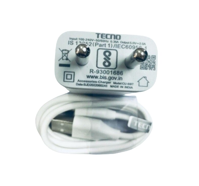 Tecno Mobile Charger with Cable 2Amp CU-60IT