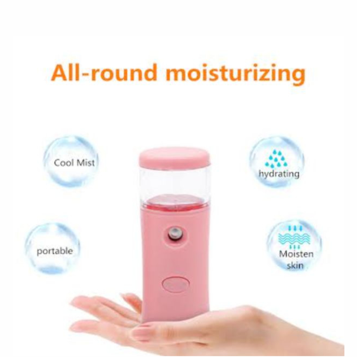 Portable Nano Facial Mister, USB Rechargeable Cool Mist Sprayer for Skin & Hair Care
