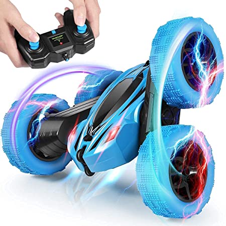 Double Sided 360 Degree Rotating Remote Control Stunt Car 4WD Rock Crawler Cars Toy for Kids (Multicolor)