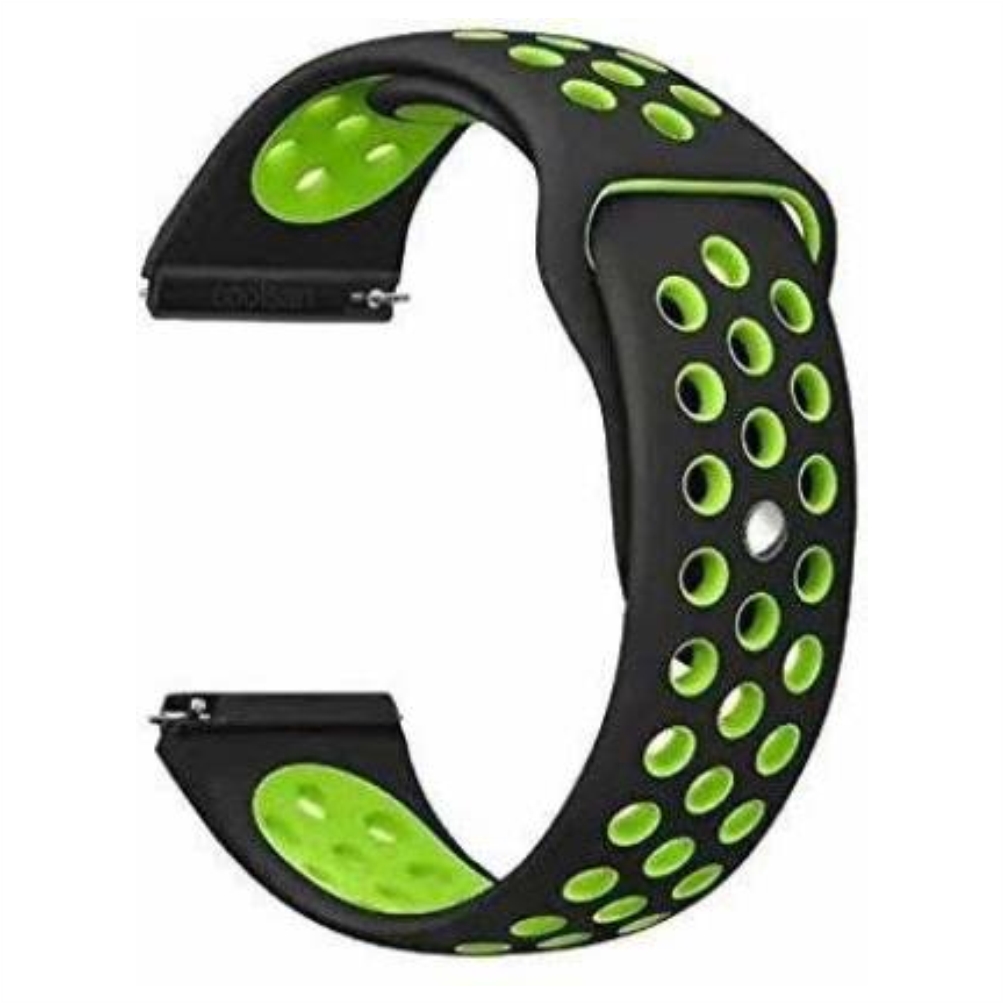 PHONETASTIC® Strap for Noise ColorFit Pro 3 Smartwatch Soft Silicon with Air Hole Sport Band (Black Green) 