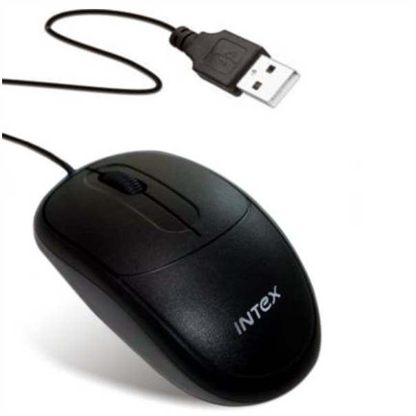 Intex ECO 6 Wired USB Optical Mouse, USB 2.0 Black