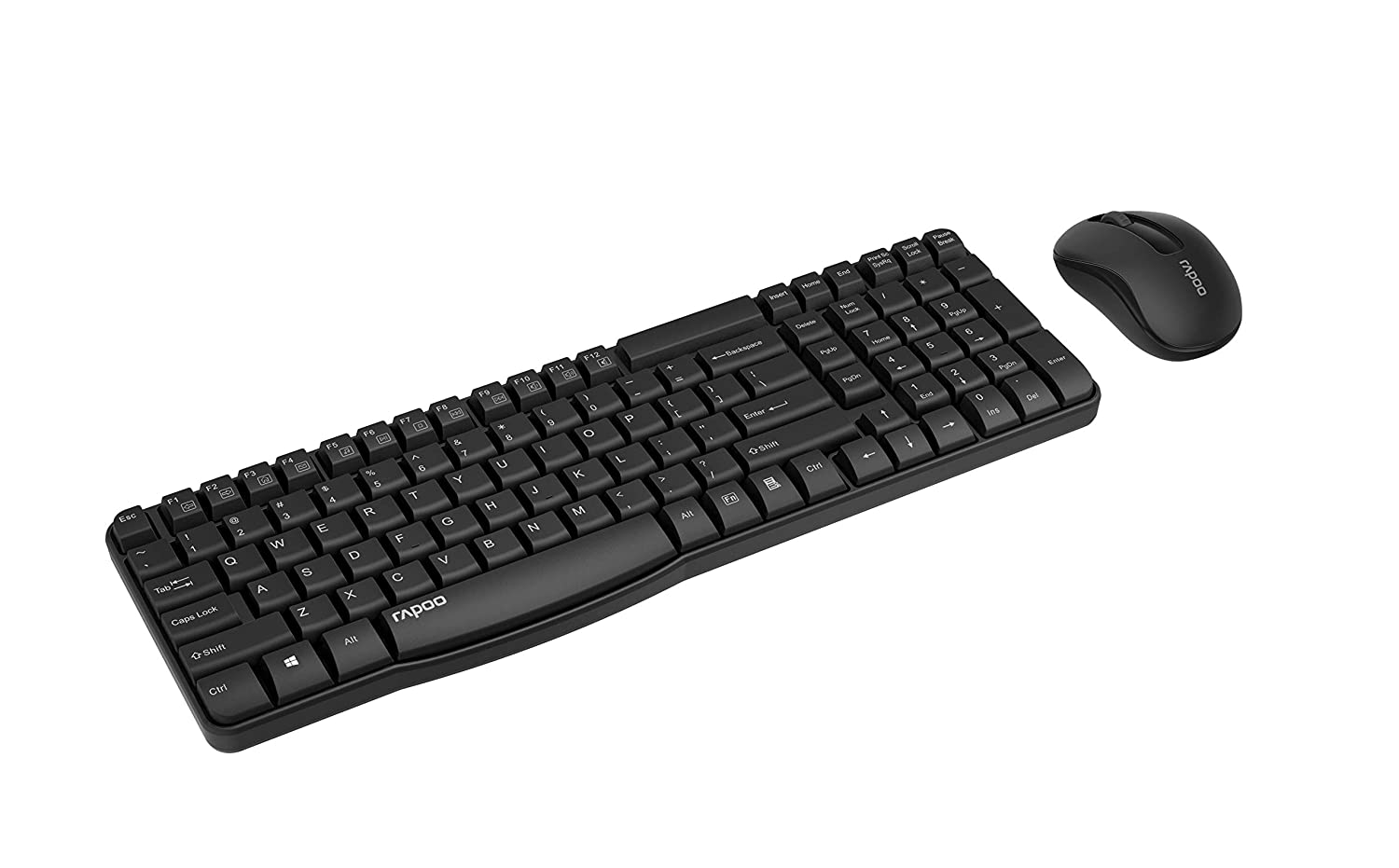 RAPOO Keyboard and Mouse Combo Wireless Anti-Fade & Spill-Resistant Keyboard X1800S (Black)