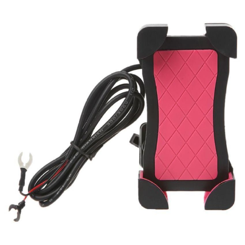 Waterproof Universal Motorcycle Car 360 Degree Rotating Bike Mobile Holder with USB Charger for All Android Devices Upto 7 Inches (Black) Mobile Holder