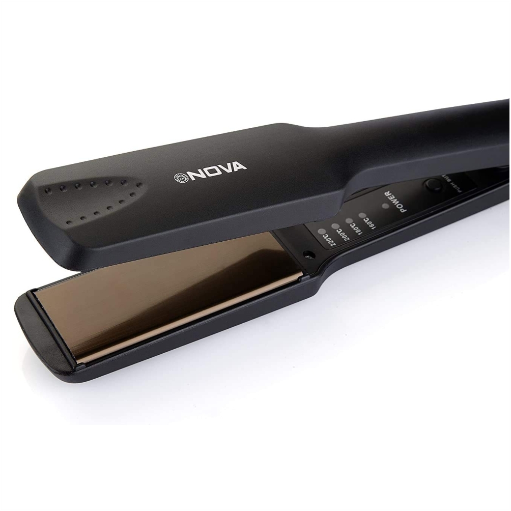 NOVA NHC-329 Professional Hair Straightener Ceramic Coating (Black)