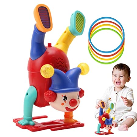 Joker Toys Dancing Toy Musical Clown Upside Down Handstand Joker Toys Dancing Toy Walking Clown Toy for Kids with Music Sound LED Light Up Fun Moving Toy for Babies Random Color Dispatch